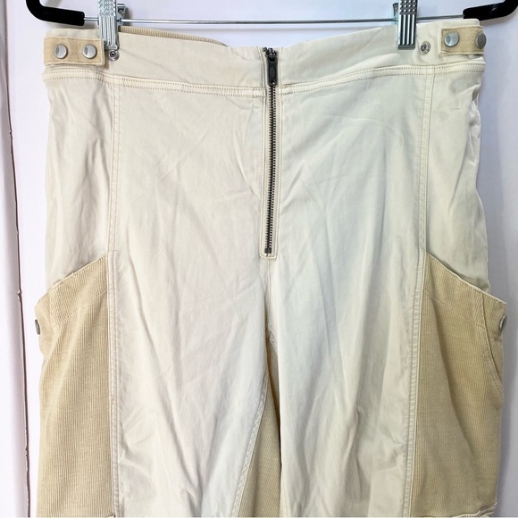 New Free People Fast Track Cargo Utility Pants Baggy Slouch FP Movement Cream - Picture 5 of 11